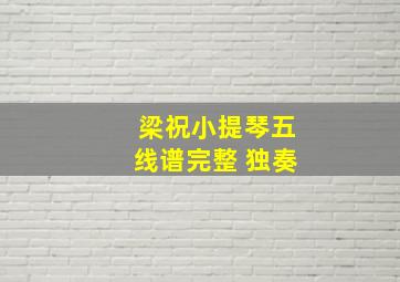 梁祝小提琴五线谱完整 独奏